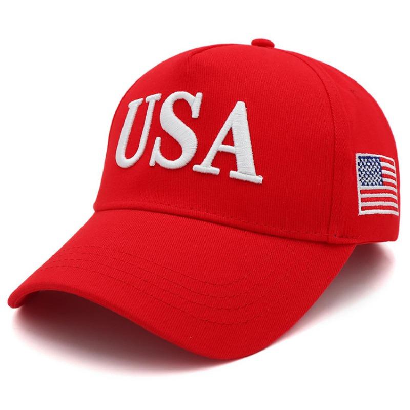 2024 New American Election Hat Letter Embroidered Red Cap American Flag Baseball Cap Party Assembly Hat красный