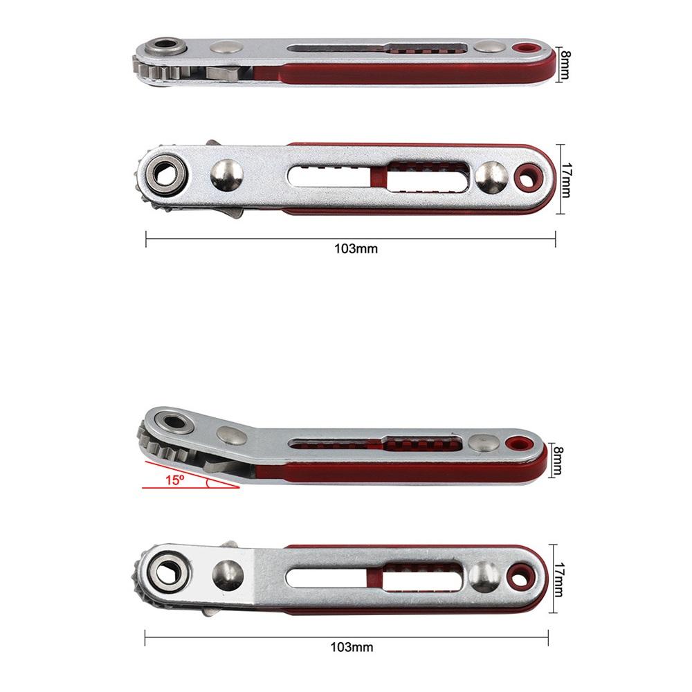 1pc Mini Ratchet Wrench 1/4"(6.35mm) Hexagon Torx Bidirectional Control for Single/Double Head Screwdriver Drill Bits Tool