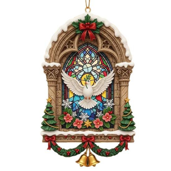 Christmas Jesus Ornaments Religious Acrylic Xmas Tree Hanging Ornaments Christian Keepsake Gift for Home Garden Wall Decor