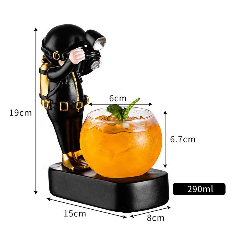 

Astronaut Astronaut Luminous Juice Cup Molecular smoking personalized wine glass Cold Drink Special Cup Creative cocktail glass