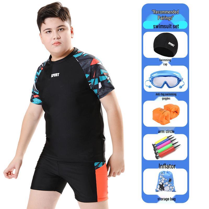 Kids' Long Sleeve Sun-Protective Swimsuit: Quick-Dry, Chlorine-Resistant UPF50+ Two-Piece Set