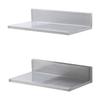 8.6" X 16" Stainless Steel Shelf, Wall Mounted Floating Shelving with Backsplash, 44 Lbs Load Capacity Commercial Shelves, Heavy Duty Storage Rack for