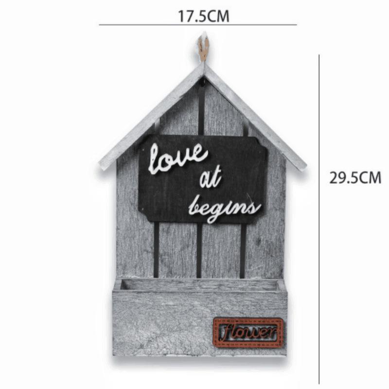 European-style Wooden Wall Hanging Flower Basket with Macrame