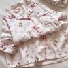 Japanese girl cartoon strawberry teddy bear pajamas women's summer short-sleeved shorts cardigan set loungewear two-piece set