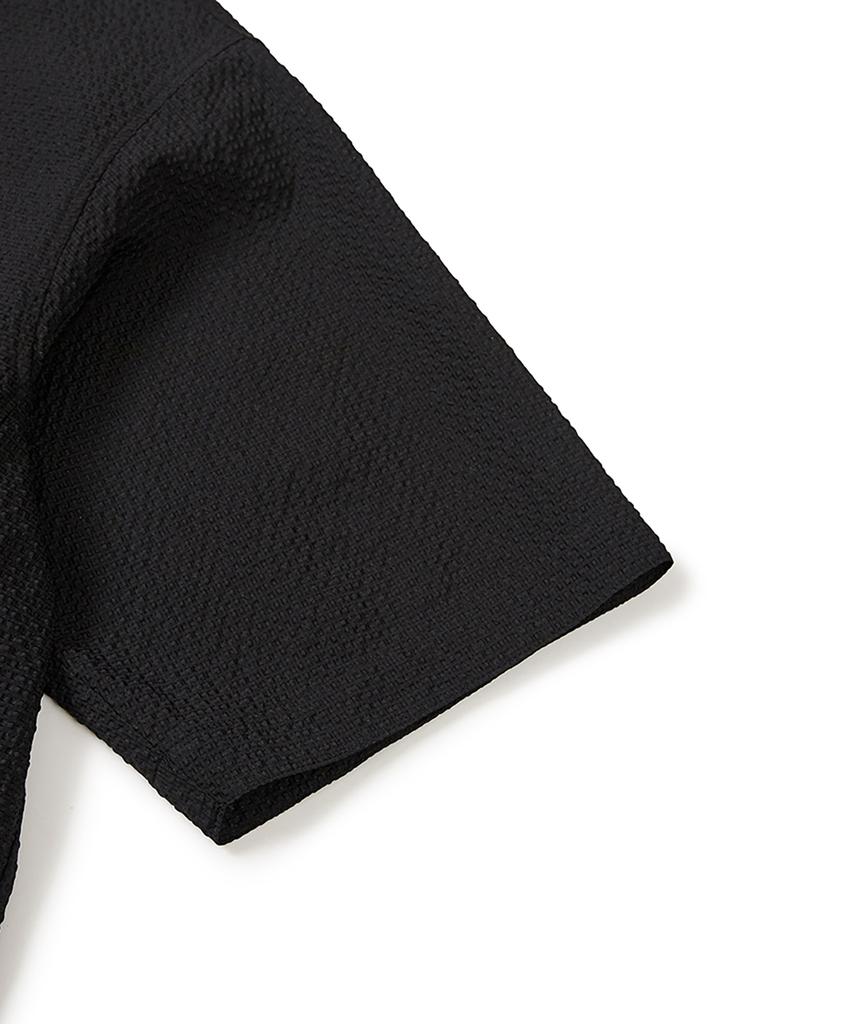 MMIC Leaf Zip-Up Shirt Black
