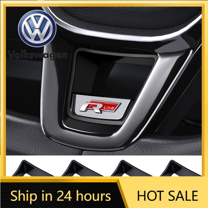 2026 New For VOLKSWAGEN VW Senior R Rline Logo Car Steering Wheel Trim ABS Plating Stickers Accessories For Volkswagen GTI Polo