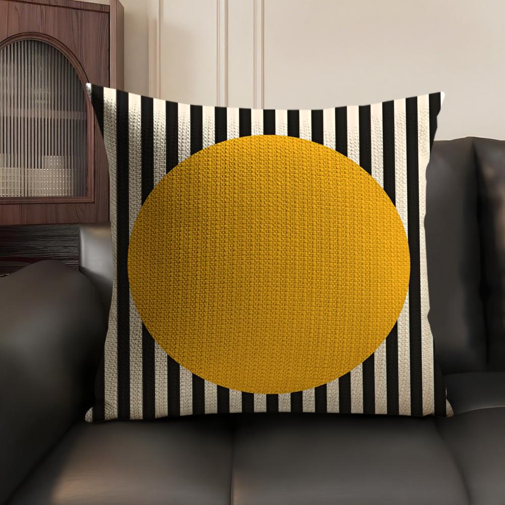 Abstract B-Bauhaus Geometry Pillow Case Natural Linen Organic Fabric Double-Sided Printing Sofa Home Decor Gift Cushion Cover