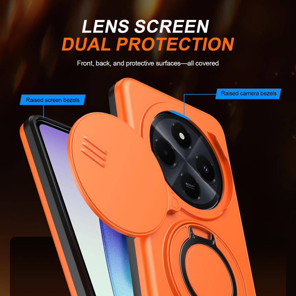 For Redmi Note 14 Pro + Armor Shockproof Phone Cases For Redmi Note 14 Pro 4G 5G 14C Magnetic Ring Holder Stand Cove