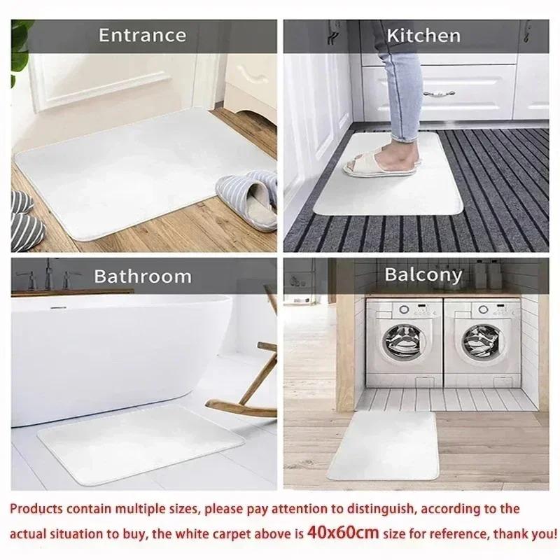 Merry Christmas Theme Door Mat for Bathroom Toilet Indoor Floor Mat Anti-Slip Kitchen Rug Dwarf Printed Carpet Home Decoration