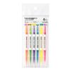 6-Color Double-Ended Fluorescent Highlighter Pen Set with Oblique Tips for Students and DIY Projects