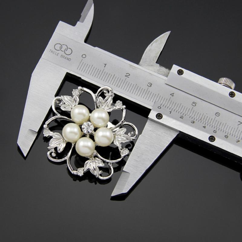 Hot! Fashion Alloy Crystal Pearl Bead Inlay Brooch