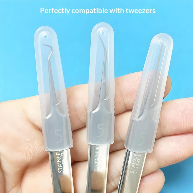 10 Stück/Set Kunststoff-Schutzhülle für Wimpernpinzette zum Aufpfropfen, Silikon-Abdeckungen für Pinzetten-Spitzen, Schutzhüllen für Wimpernwerkzeuge