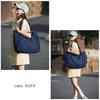 [FashionBerry] Navy Tote Bag Canvas Ladies Big Mothers Bag Commute Commuting To School Large Capacity Fashionable Canvas A4 Cloth with Pocket