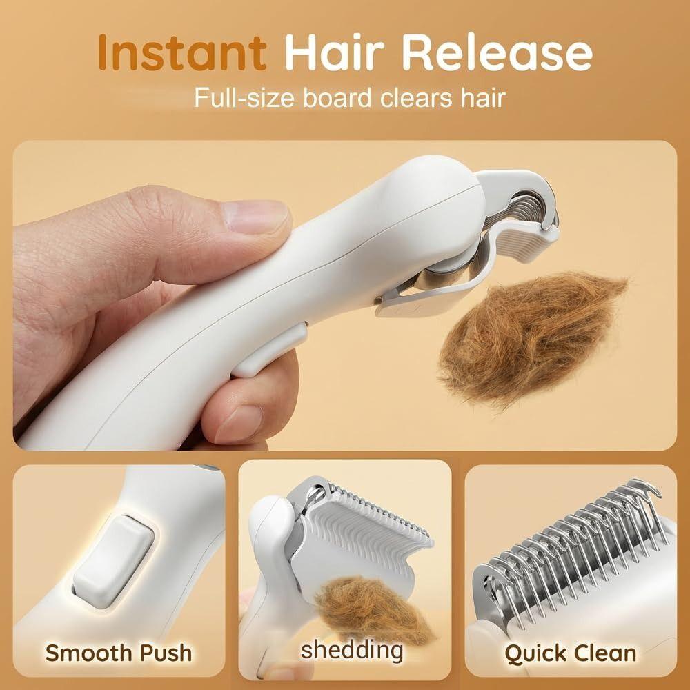 Push-button Type Cat Dog Dematting Comb Stainless Steel Pet Hair Remover Brush  Pet Accessories