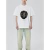 Men's Loose Fit T-Shirt White Lion Head Graphic Print Your Strong Point Text Casual Streetwear Top for Everyday Wear