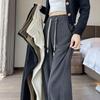 3D Waist High-Waist Wide-Leg Slimming Plus-Size Petite Pants for Women - Autumn/Winter Casual Wear