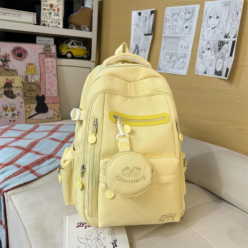 Women's Backpack Campus Large Capacity Backpack Student Schoolbag with Coin Purse