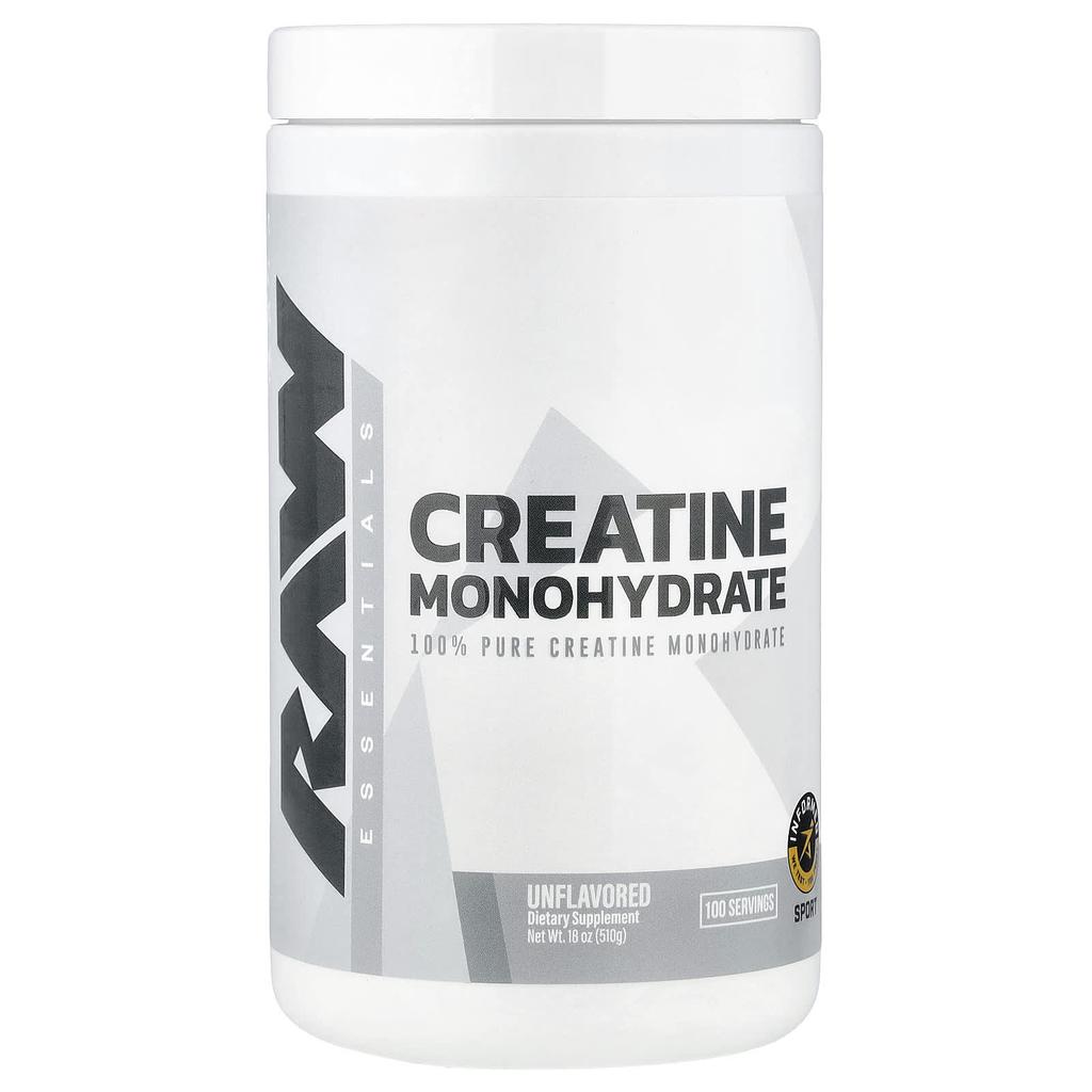 Raw Nutrition, Essential Nutrients, Creatine Monohydrate, Unflavored, 510g (18oz)