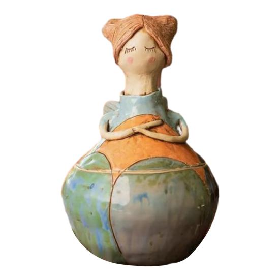 

Шкатулка-фигурка феи для женщин, ручная роспись, банка для хранения в форме феи, декоративная A