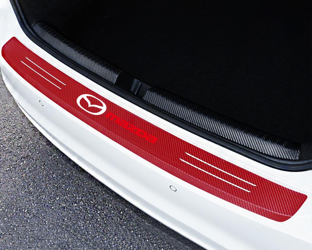 AAFA1 Car Rear Bumper Trunk Carbon Fiber Protective Sticker Anti-scratch Protective Film For Mazda 3 6 MS Demio CX-3 CX-5 Axela CX-8
