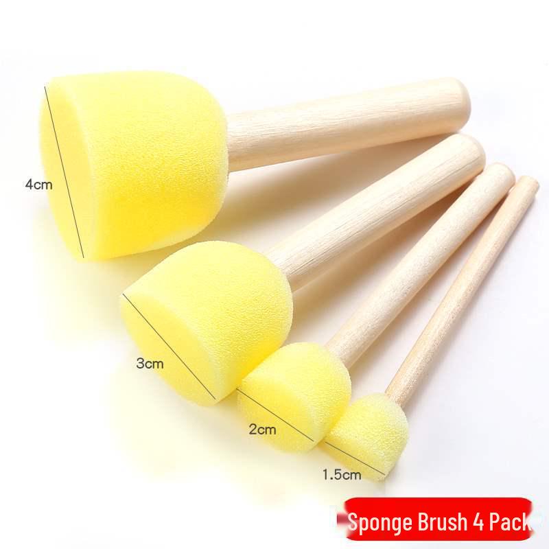 Children's Round Sponge Paint Brush for Art & DIY
