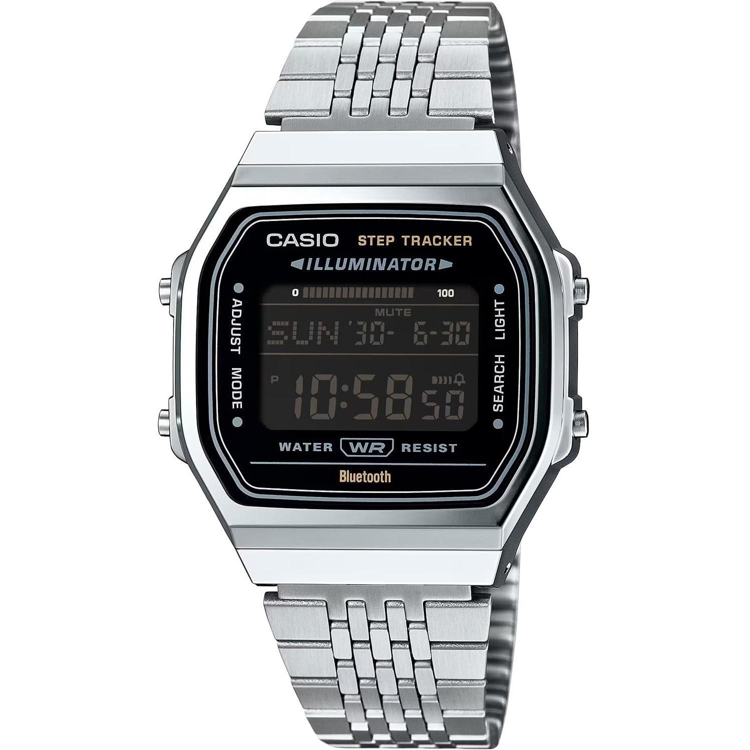 CASIO digital wristwatch mobile link Bluetooth equipped ABL-100WE-1B step tracker unisex silver inverted LCD overseas model