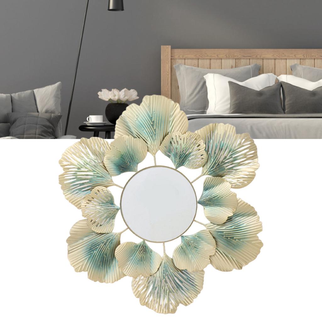 Wall Mirrors Modern Simple Decorative Wear Resistant Colorfast Ginkgo Leaf Wall Mounted Mirrors for Bedroom Living Room