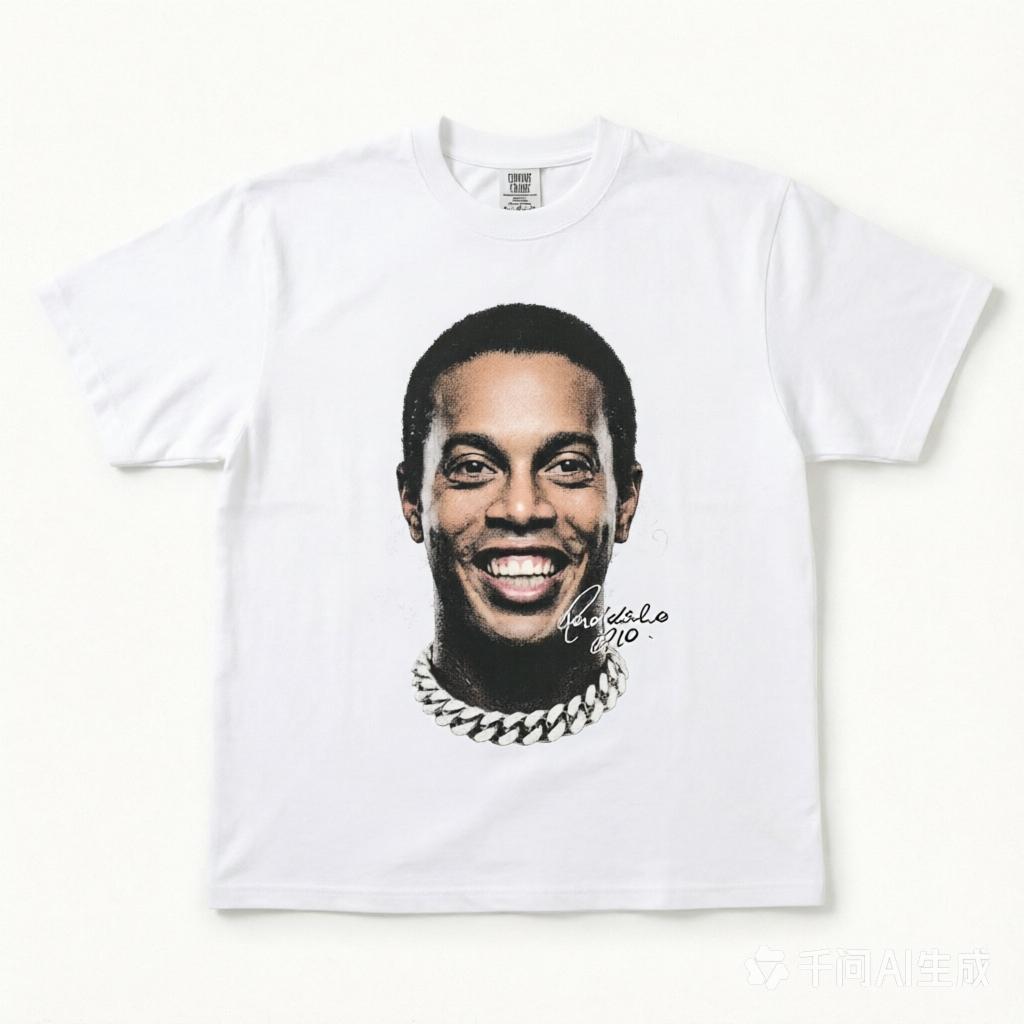 Ronaldinho Graphic Tee – Football Autographed Streetwear Shirt – Premium Cotton Unisex T-shirt