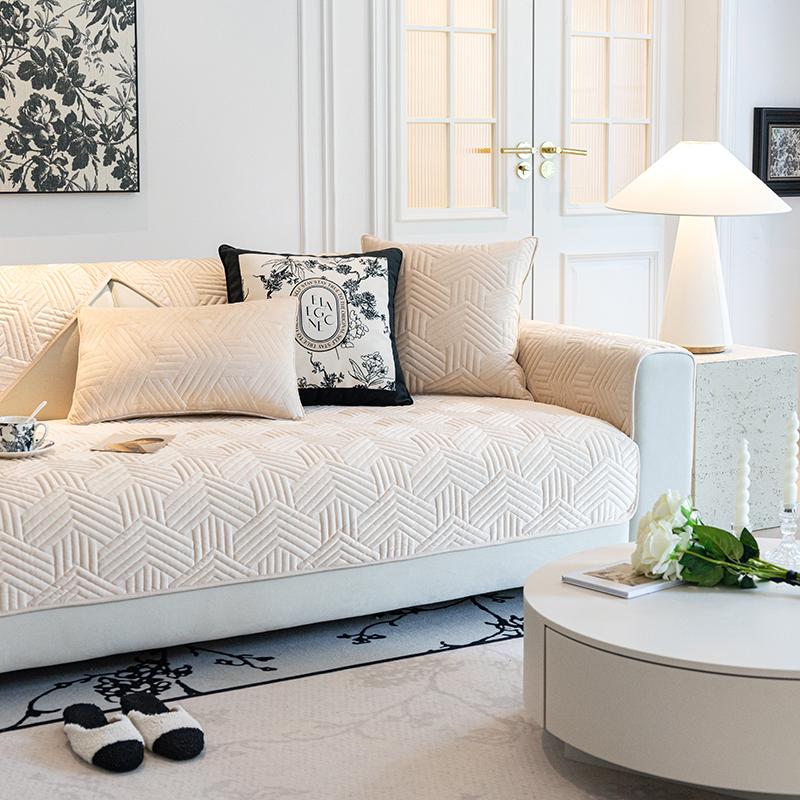 

Подушка для дивана, новинка зимы, всесезонная универсальная утолщенная плюшевая противоскользящая, против кошачьих царапин, французская кремовая подушка для сиденья, кожаная подушка 70*70