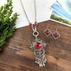 Vintage turquoise necklace Bohemian versatile temperament exaggerated fringed sweater chain earrings accessories