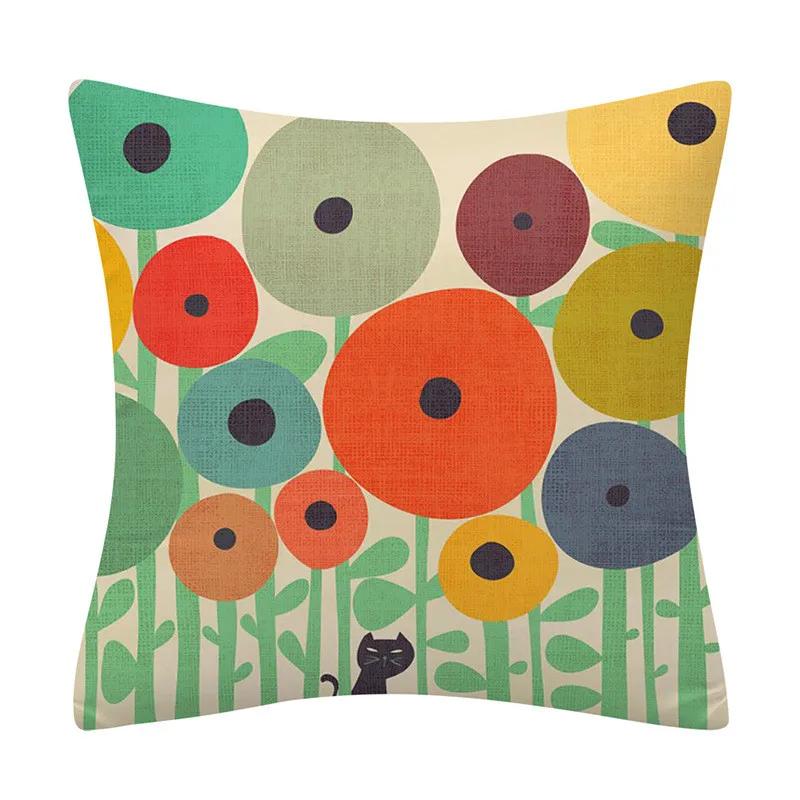 45*45cm Creative Color Geometric Design Pattern Cushion Cover Sofa Office Seat Car Waist Home Decoration