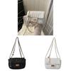 Womens Trendy Square Chain Shoulder Bag With Embroidered Lines For Daily Use