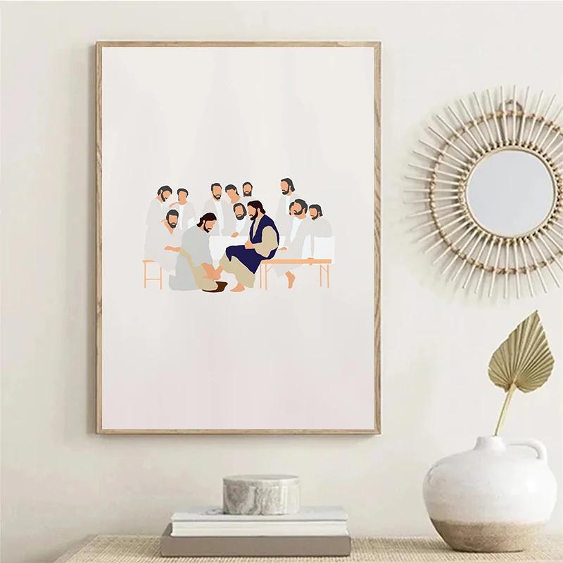 Jesus Walking On Water Look At The Birds Bible Christian Posters Canvas Printing Wall Art Picture for Living Room Home Decor