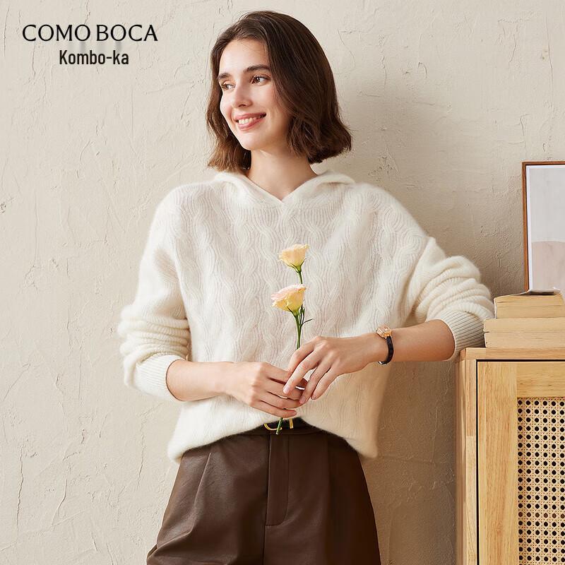 Komou Boka Women's Cable Knit Hooded Cashmere Sweater