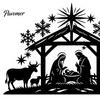 Iron Wall Hanging Art Nativity Scene Silhouette Decoration, Metal Manger Ornament for Indoor Waterproof Christmas Yard Sign and Outdoor Home