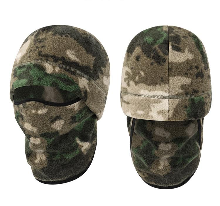 Winter Solid Color Outdoor Sports Mask with Hood Full Face Mask Ear protection Warm and Windproof