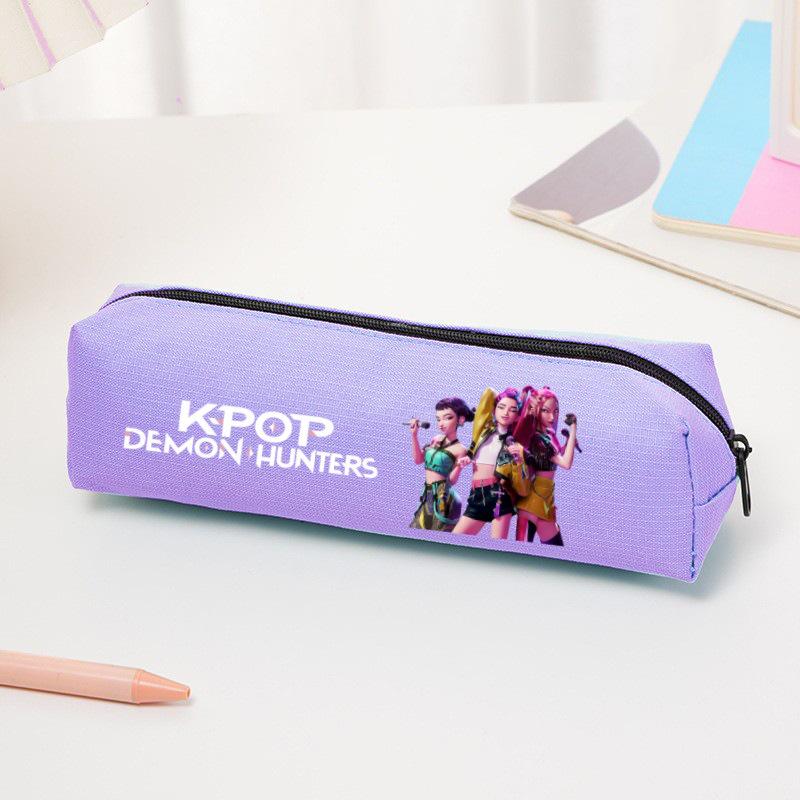 K-pop Demon Hunter Girl Group Cartoon Pencil Case - Oxford Cloth Stationery Bag for Primary Students