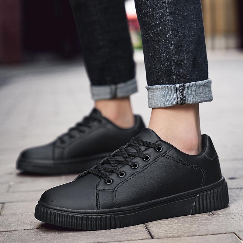 MAEDEF Unisex Casual Shoes Lightweight Breathable Sports Style Small White Shoes PU Leather Footwear Flat Sneaker for Men Women