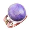 Natural Purple Rainbow Moonstone 925 Sterling Silver Two Tone Ring Size 9.5 w5S47