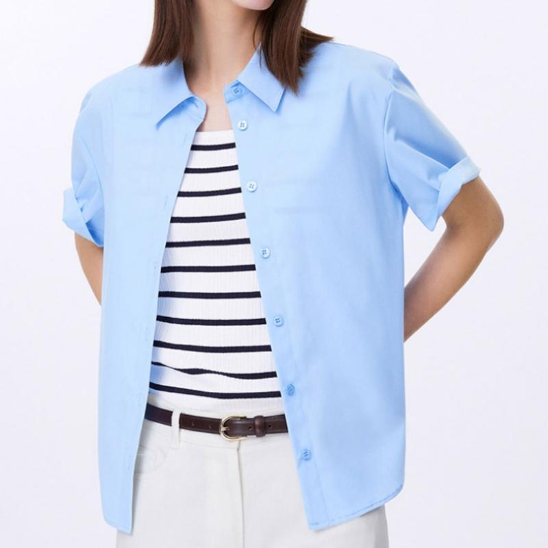 [shs Miss] Basic Half Sleeve Shirt Swwstp22200 Ll