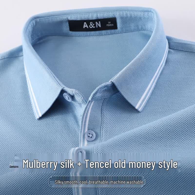 Antonio Men s Old Money Style Silk Blend Pique Polo 54 светло-синий