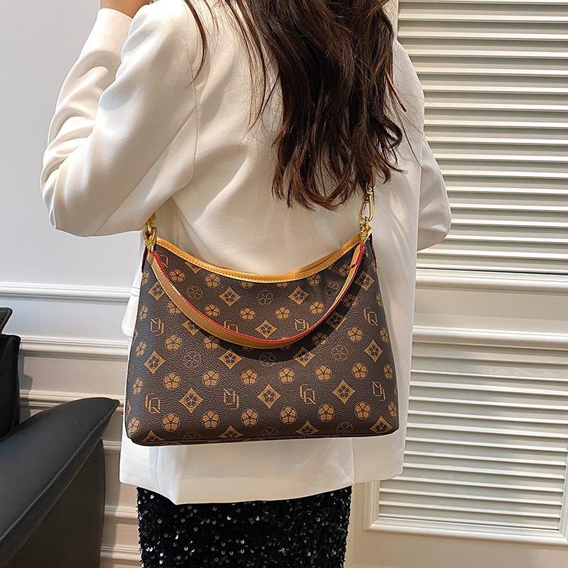 Premium Texture Retro Printed Tote Bag Women's New Handbag Fashionable Versatile Single Shoulder Messenger Women's Bag