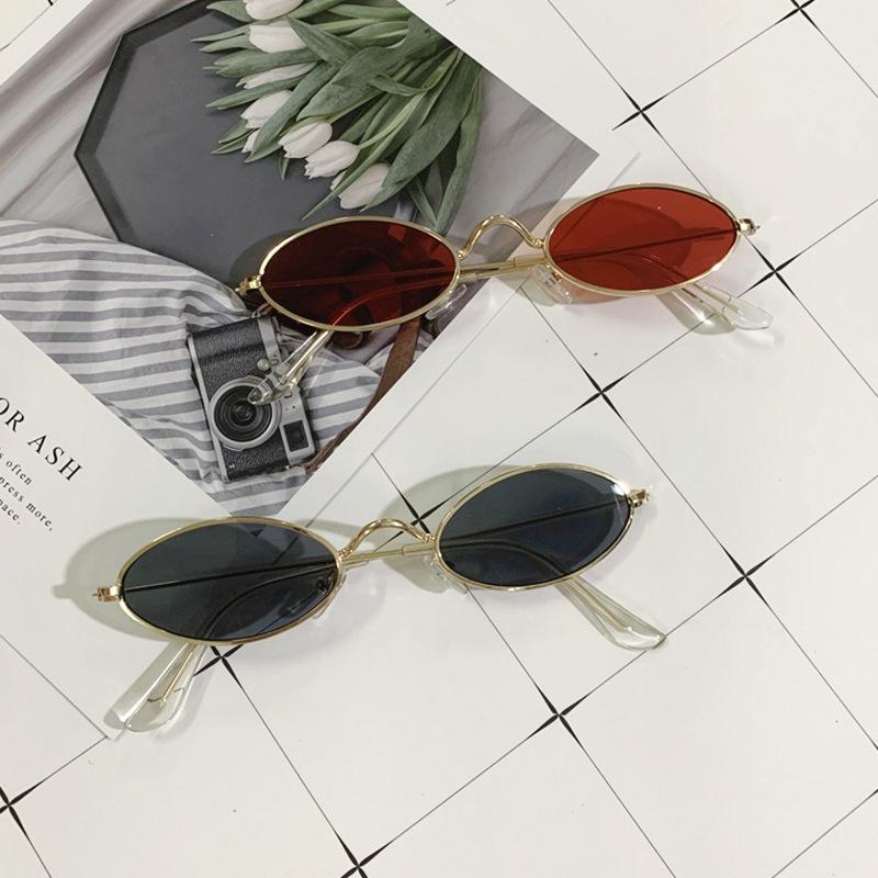 Metal Small Frame Sunglasses, Retro Oval Frame Sunglasses, Fashionable Marine Sunglasses 336