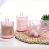 2/3/4pcs Cotton Swab Ball Pad Holder, 10 Oz Qtip Apothecary Jar Pink Makeup Organizer, Bathroom Containers Dispenser