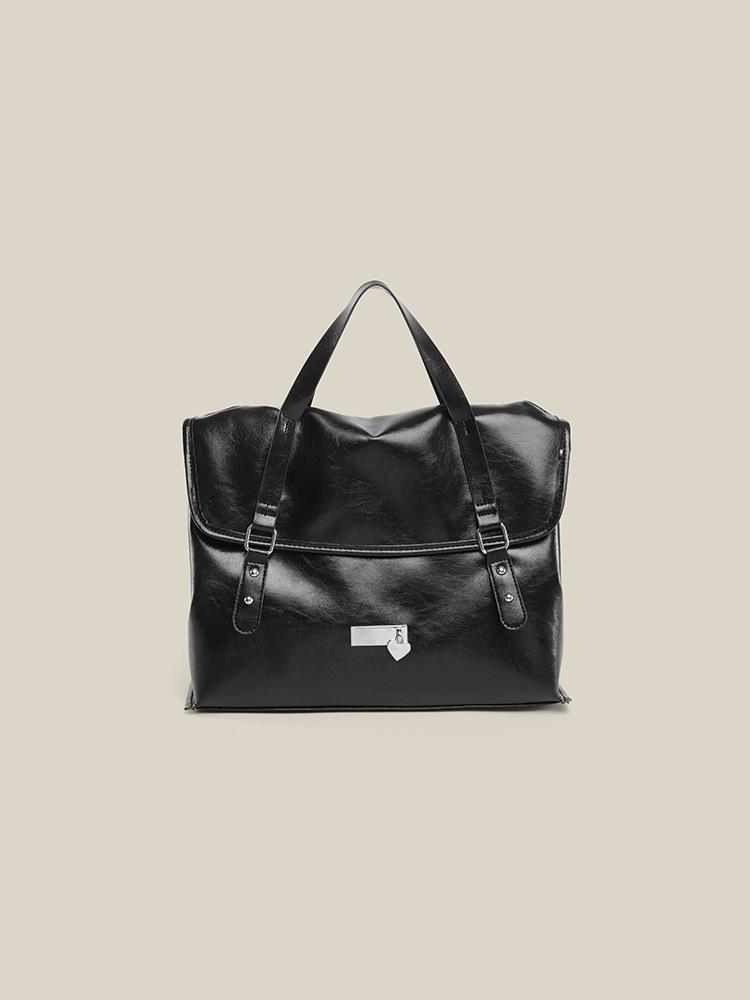 

Korean ins large-capacity handpack 2025 new one-shoulder crossbody bag retro preppy style backpack bag for women чёрный