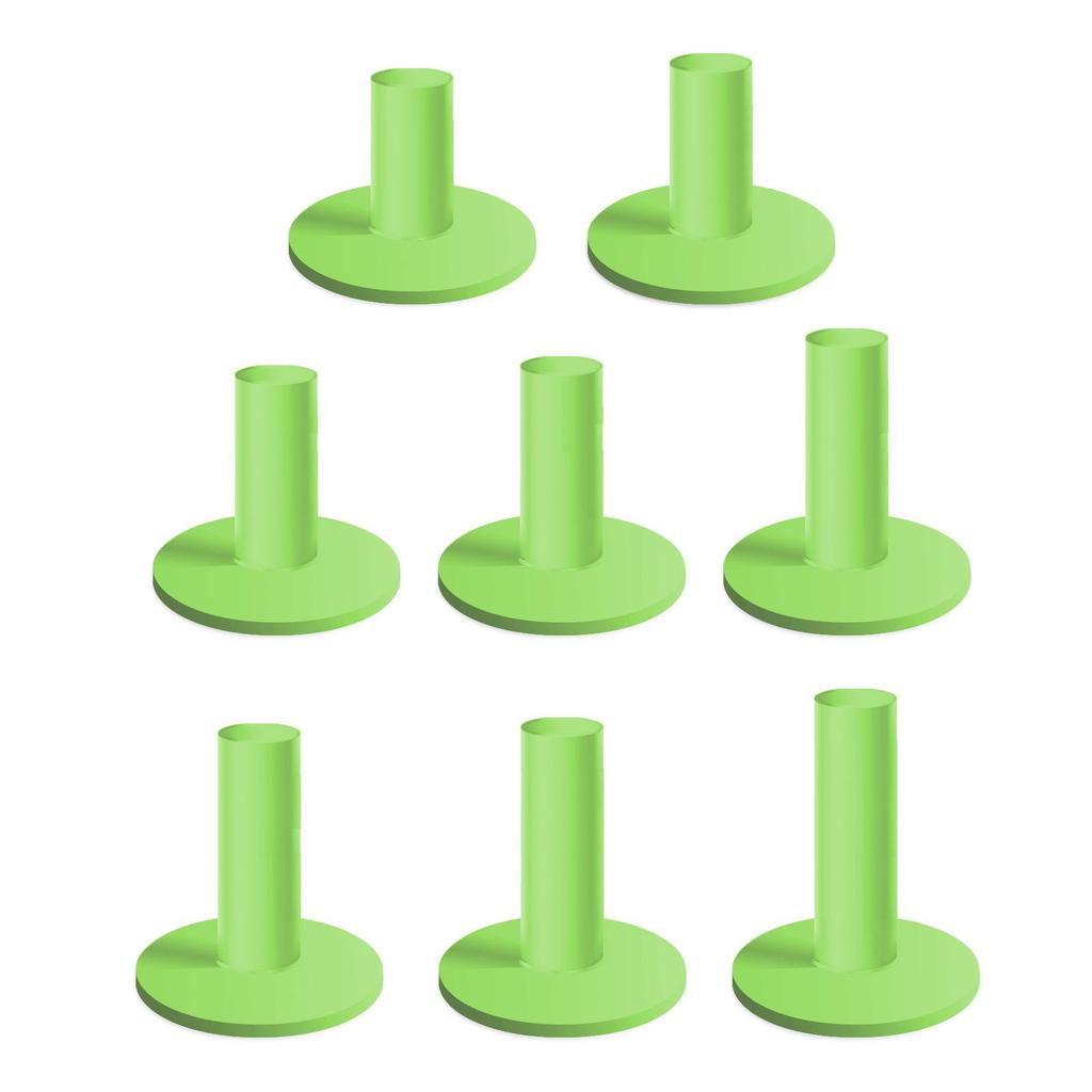 Multicolor Golf Rubber Tees - Long, Medium, Short with Cross Flat Heads