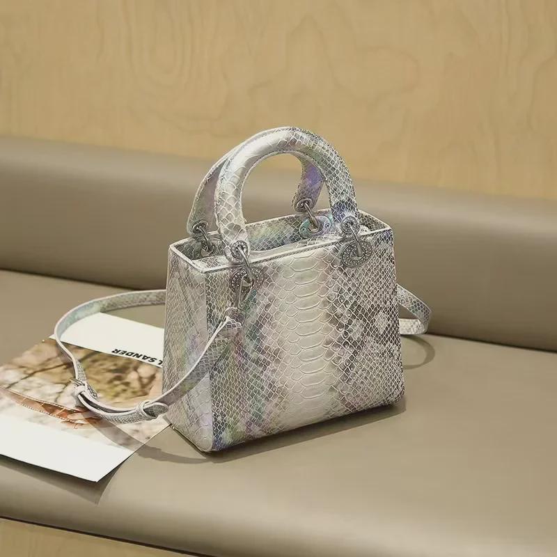 2024 Luxury Snake Pattern Women's Square Shoulder & Messenger Bag
