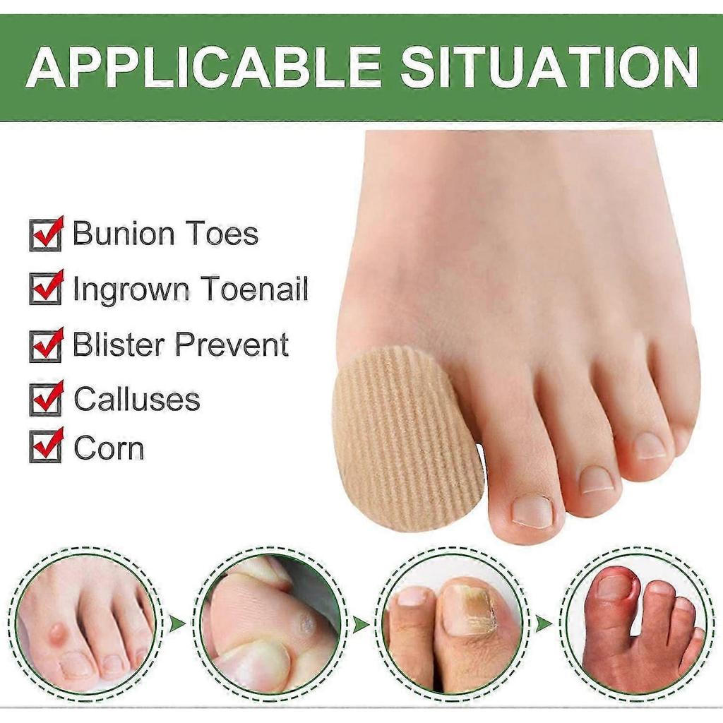 Welnove 10Pack Toe Caps Closed Toe Surface Fabric Sleeve Protectors with Gel Lining, Preve