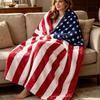 American Flag Flannel Plush Throw Stars And Blanket Soft Patriotic Blanket USA Stripes