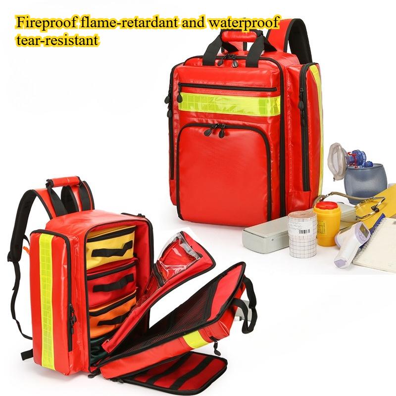 Large Capacity Waterproof and Sturdy Nylon PVC Emergency Backpack Medical Emergency Backpack
